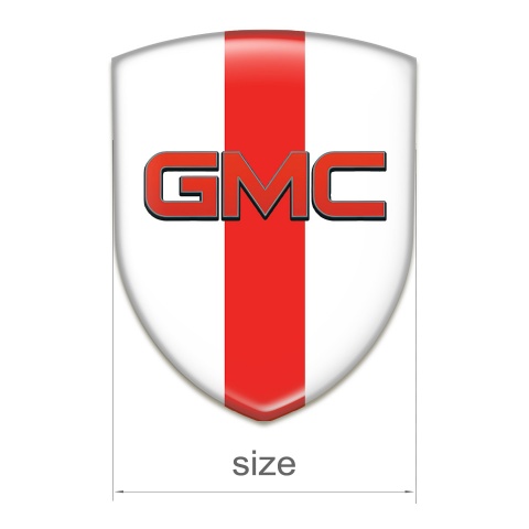 GMC Emblem Interior White with Red tape base and Red Logo 