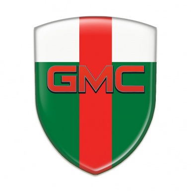 GMC Tuning Badge  Green White with Red Tape Base and Red Logo 