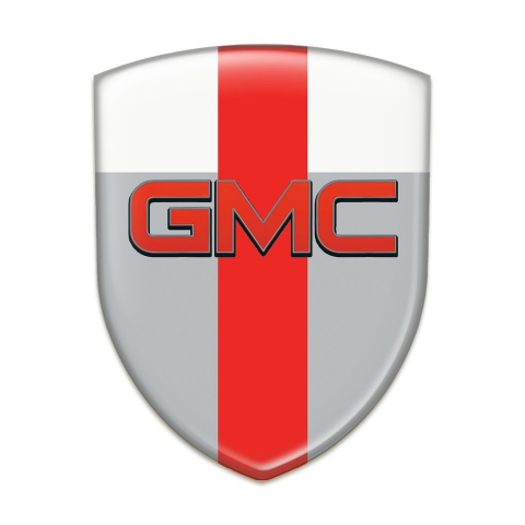 GMC Car Interior Badge Grey White with Red Tape Base and Red logo 