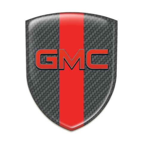 GMC Silicone Badge carbon with Red Tape and Red Logo 