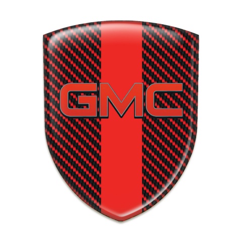 GMC Tuning Emblem Red Carbon with Red Tape Base and Red Logo 