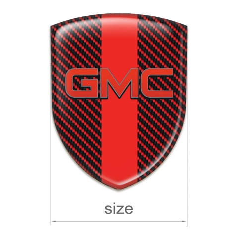 GMC Tuning Emblem Red Carbon with Red Tape Base and Red Logo 