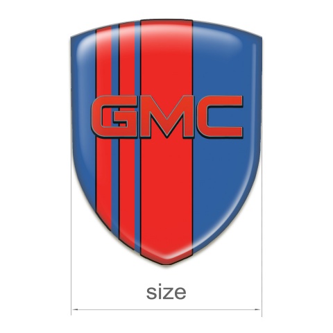GMC Emblem Interior Blue with Red Bands Base and Red Logo 