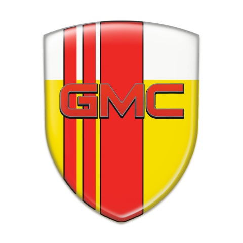 GMC Silicone Badge Yellow White with Red bands Pattern