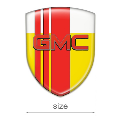 GMC Silicone Badge Yellow White with Red bands Pattern