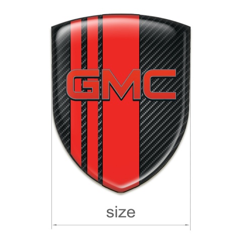 GMC Auto Emblem Black Carbon with Red bands pattern 