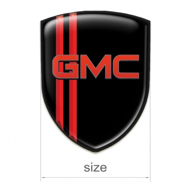 GMC Logo Emblem Black with Red Stripes Pattern 