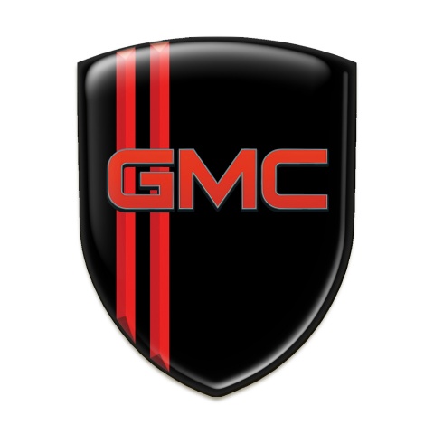 GMC Logo Emblem Black with Red Stripes Pattern 