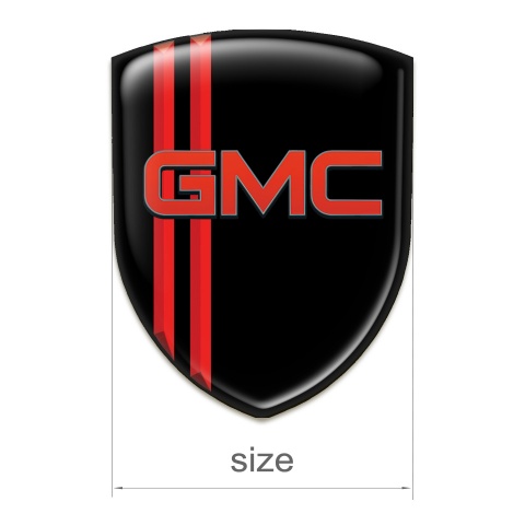 GMC Logo Emblem Black with Red Stripes Pattern 