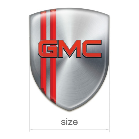 GMC Tuning Emblem Silver with Red Stripes Pattern 