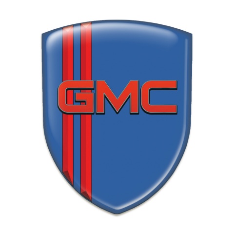 GMC Domed Emblem Blue with Red Stripes Pattern 