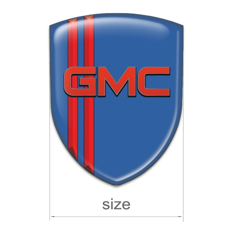 GMC Domed Emblem Blue with Red Stripes Pattern 
