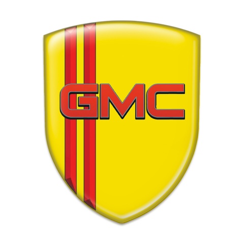 GMC Resin Sticker Yellow with Red Stripes Pattern 