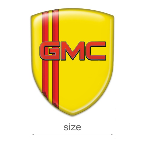 GMC Resin Sticker Yellow with Red Stripes Pattern 