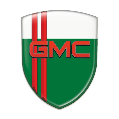 GMC Emblem Exterior Green White with Red Stripes Pattern 