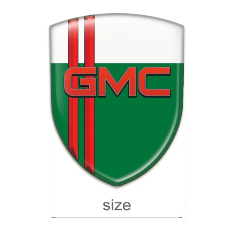 GMC Emblem Exterior Green White with Red Stripes Pattern 