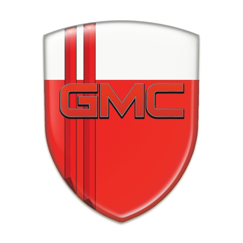 GMC Emblem Interior Red White with Red Stripes Pattern