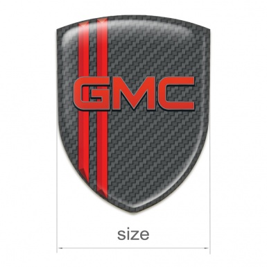 GMC Car Interior Badge Dark Crey Carbon with Red Stripes pattern 