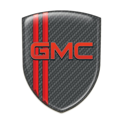 GMC Car Interior Badge Dark Crey Carbon with Red Stripes pattern 