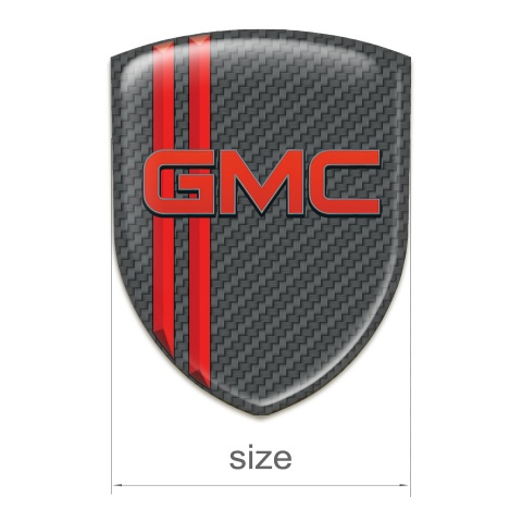 GMC Car Interior Badge Dark Crey Carbon with Red Stripes pattern 