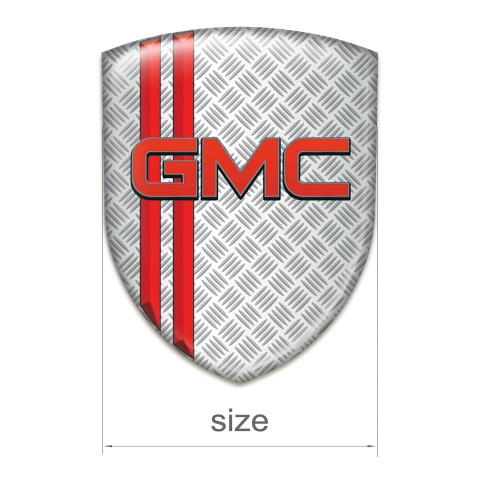 GMC Silicone Car Decal Badge Grid Effect with Red Stripes Pattern 