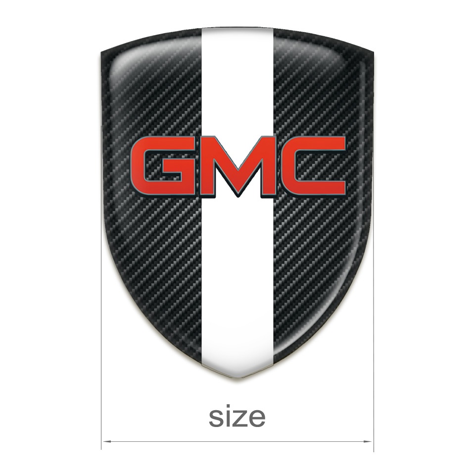 GMC Silicone Car Decal Badge Dark Carbon with White Tape Pattern ...