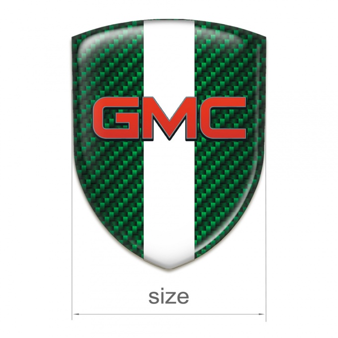 GMC Silicone Badge Green Carbon with White Tape Pattern | Domed Emblems ...