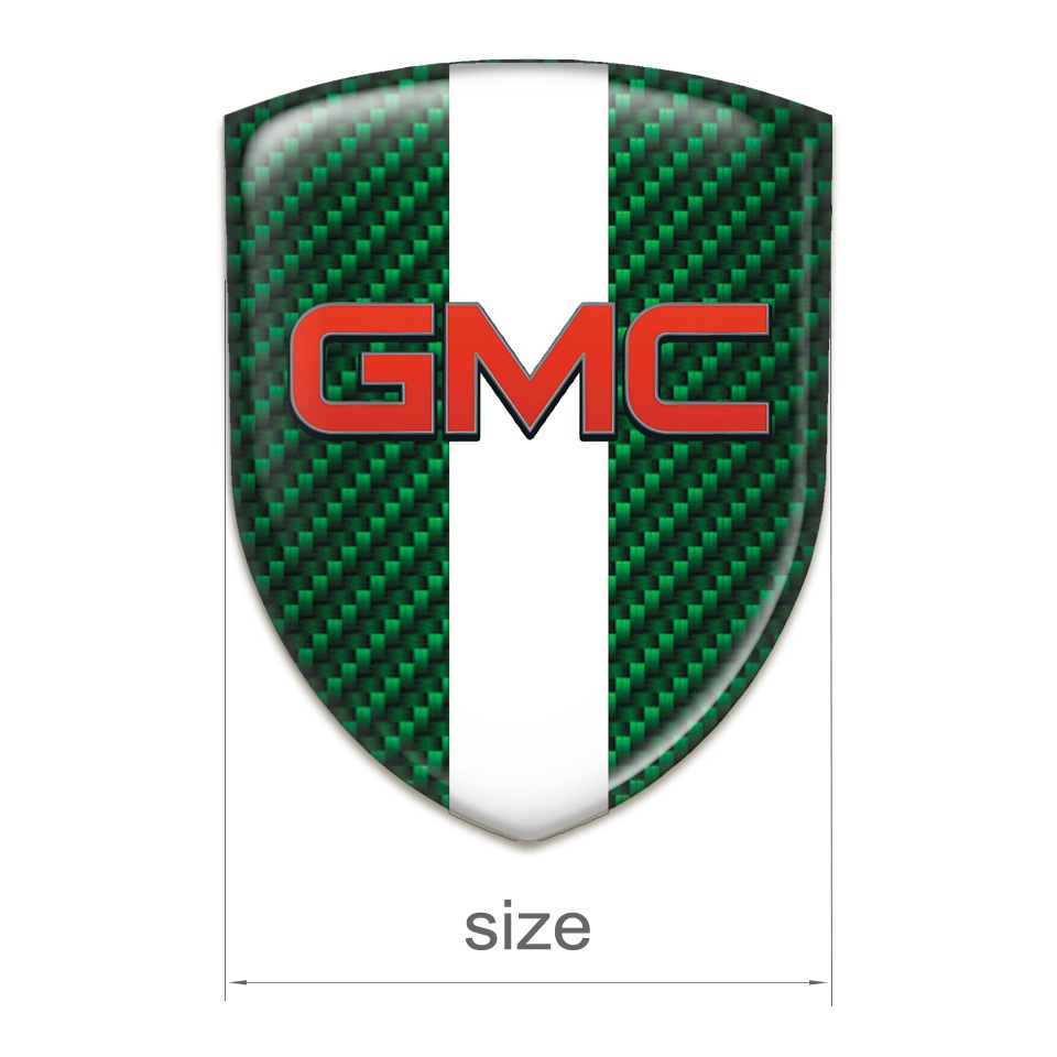 GMC Silicone Badge Green Carbon with White Tape Pattern | Domed Emblems ...