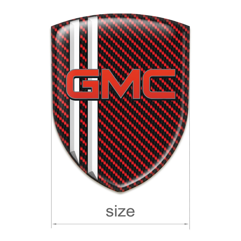 GMC Domed Emblem Red Carbon White Lines Decoration | Domed Emblems ...