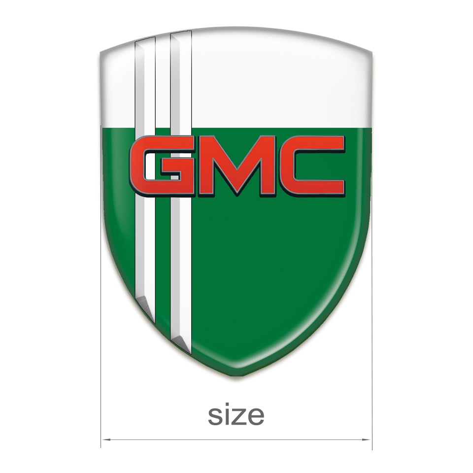 GMC Silicone Shield Green White with White Lines | Domed Emblems ...