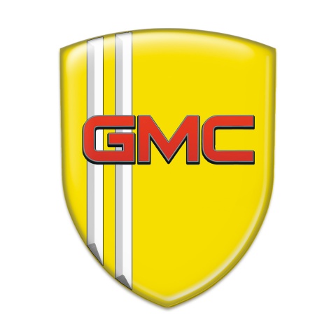 GMC Emblem Badge Logo Yellow Decoration White Lines 