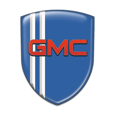 GMC Tuning Emblem Blue Decoration White Lines 