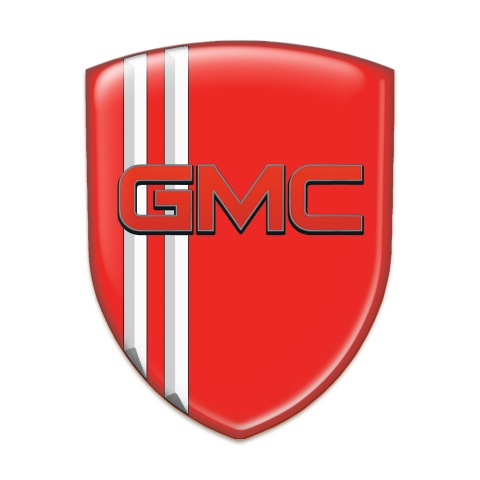 GMC Self Adhesive Emblem Logo Red Decoration White Lines 