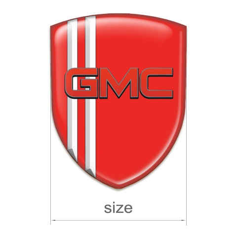 GMC Self Adhesive Emblem Logo Red Decoration White Lines 
