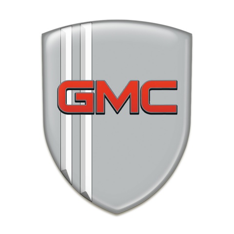 GMC Self Adhesive Emblem Logo Grey Decoration White Lines 