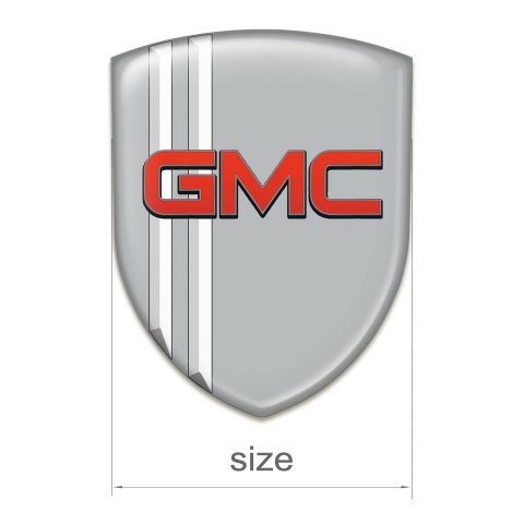 GMC Self Adhesive Emblem Logo Grey Decoration White Lines 