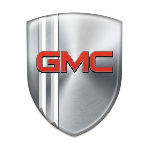 GMC Domed Emblem Silver Decoration White Lines 