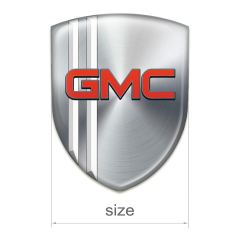 GMC Domed Emblem Silver Decoration White Lines 