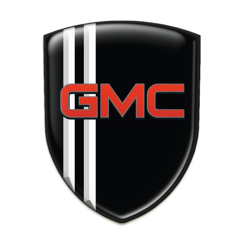 GMC Silicone Emblem Black Decoration White Lines 