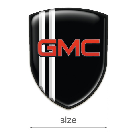 GMC Silicone Emblem Black Decoration White Lines 