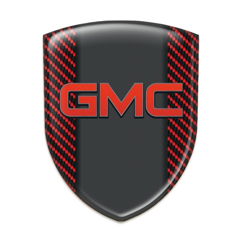 GMC 3D Gel Emblem Red Carbon Decoration 
