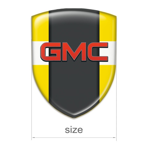 GMC Silicone Car Decal Badge Yellow with White Ribbon Decoration 