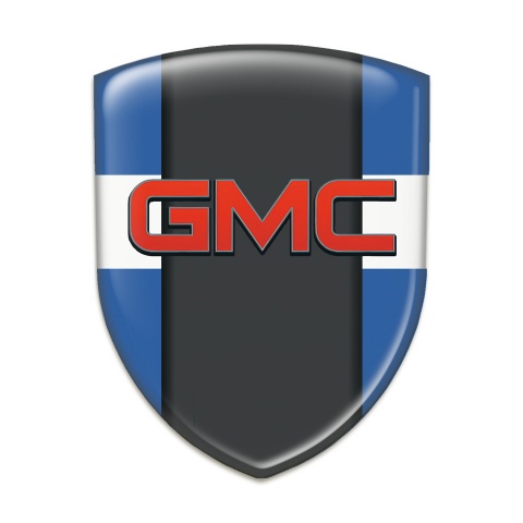 GMC Silicone Badge Blue with White Ribbon Decoration 