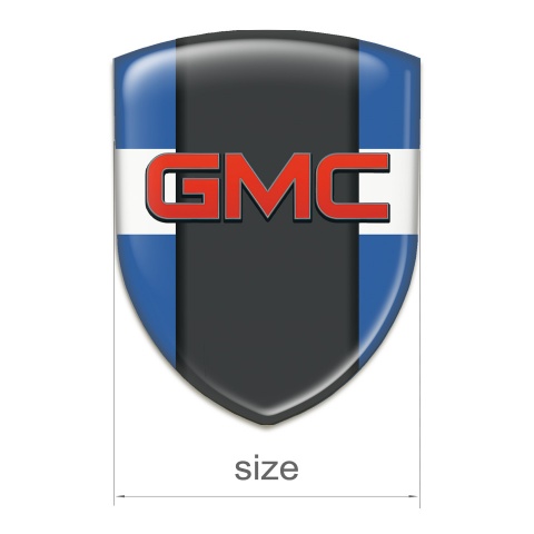 GMC Silicone Badge Blue with White Ribbon Decoration 