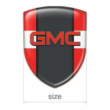 GMC Silicone Car Decal Badge Red with White Ribbon Decoration 