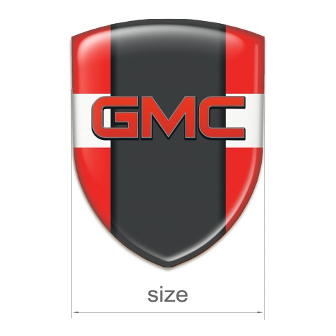GMC Silicone Car Decal Badge Red with White Ribbon Decoration 