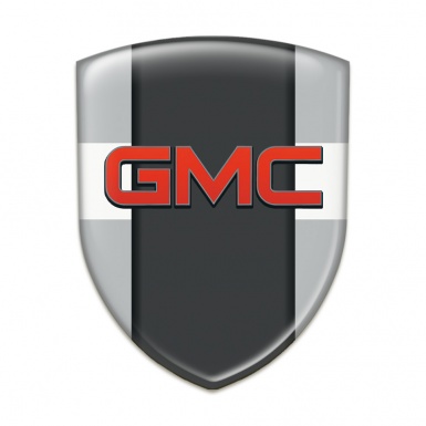 GMC Silicone Badge Grey with White Ribbon Decoration 