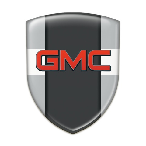 GMC Silicone Badge Grey with White Ribbon Decoration 
