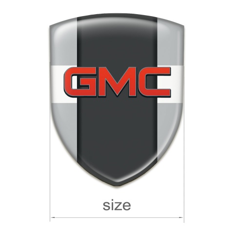 GMC Silicone Badge Grey with White Ribbon Decoration 