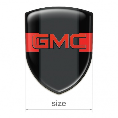 GMC Auto Emblem Black with Red Ribbon Decoration 